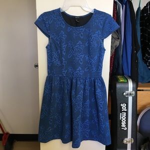 Blue floral mini dress